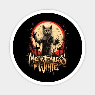 Meowtionless In White Magnet